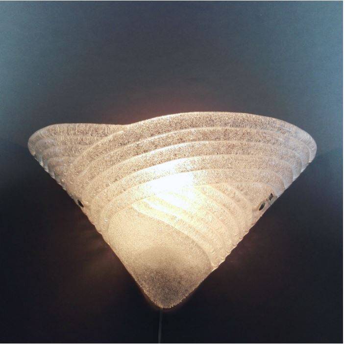 Vintage Murano glass wall lamp by TRE Venezia Italy 1980s