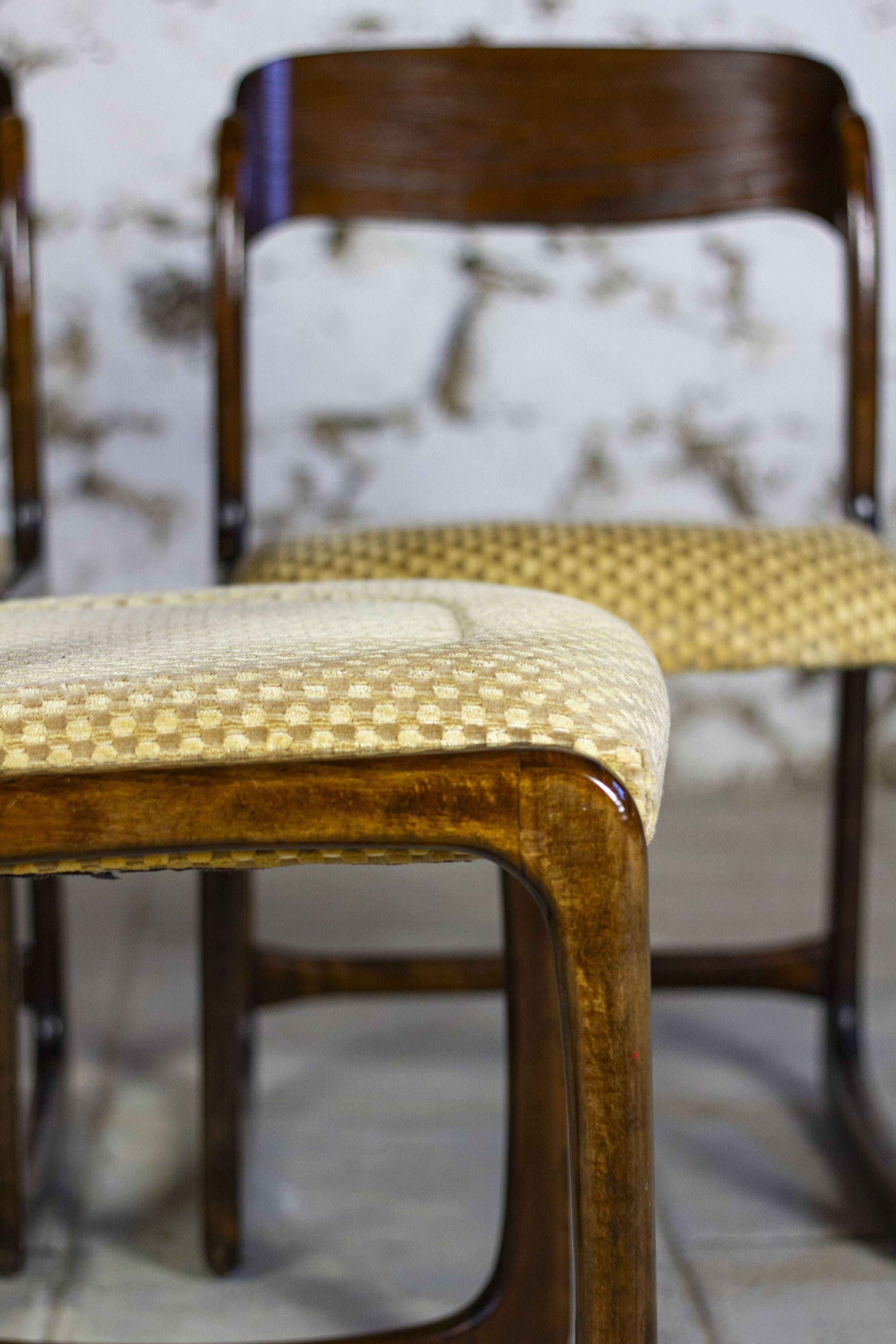 Set of 3 sleigh chairs by Baumann, 1960