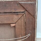 Antique original flower oil painting, yellow roses still life art