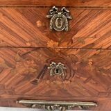 Louis XVI chest of drawers in wood veneer marquetry, 20th century