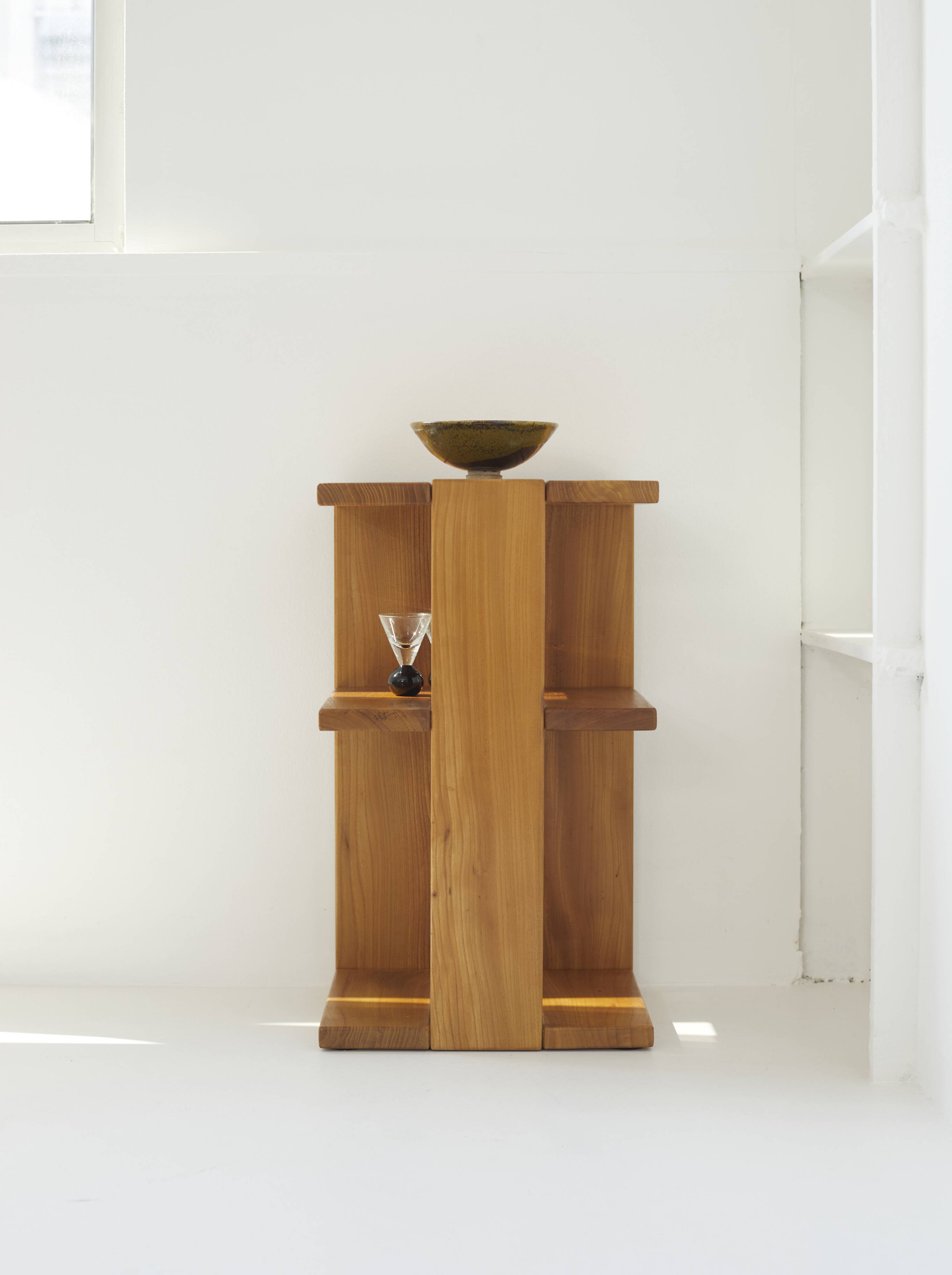 Shelf / Console in solid wood (Elm) vintage Regain house Circa 1980