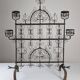 Spanish Wrought Iron Fireplace Screen Candelabra, Arts and Crafts, 1880s