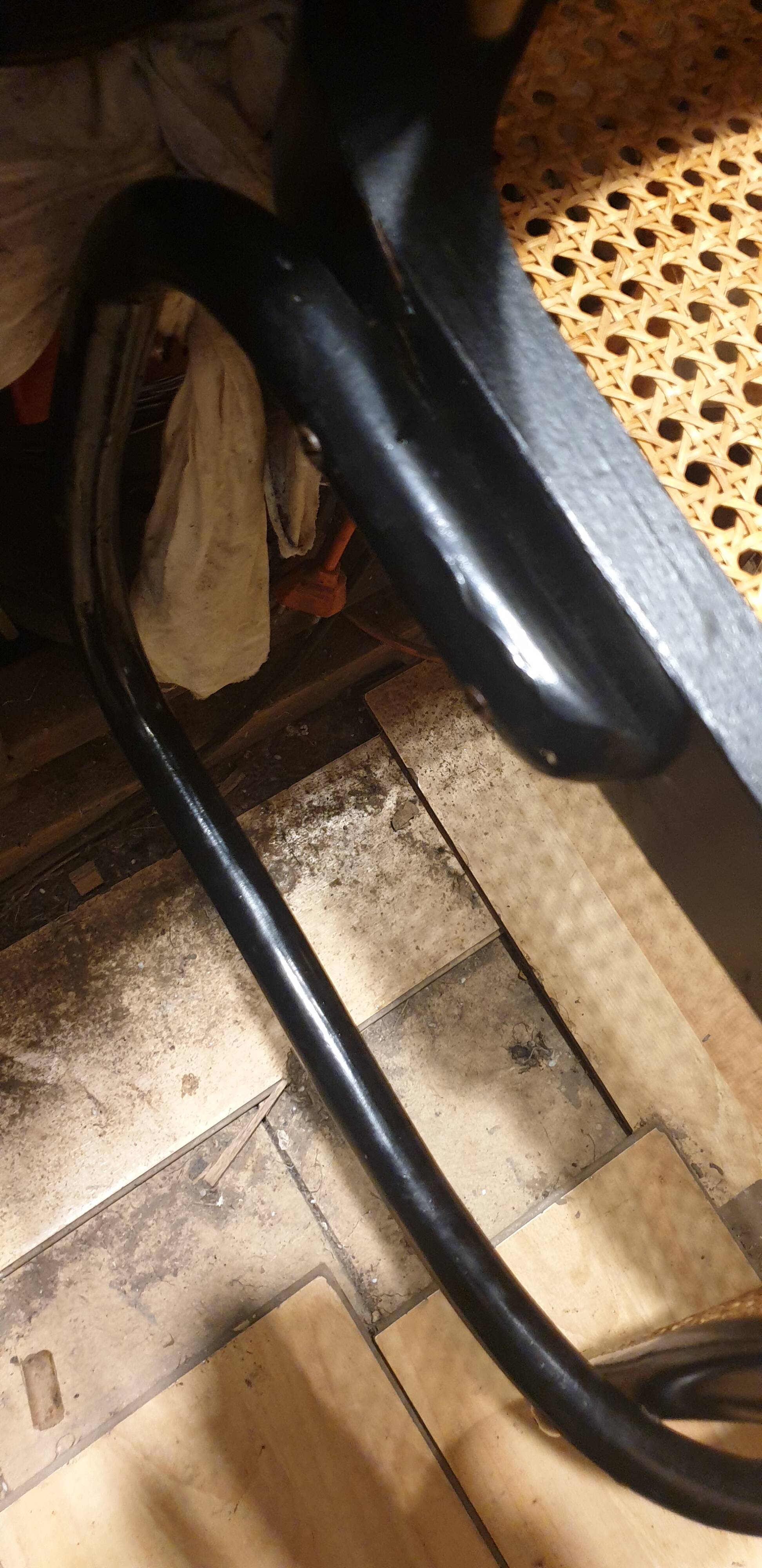 50/60 curved wooden cane armchair