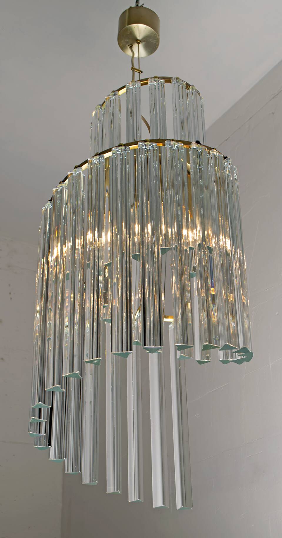Pia Guidetti Crippa Mid-Century Modern Italian Murano Chandelier for Lumi