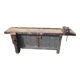 Peugeot brand old green patina wooden workbench