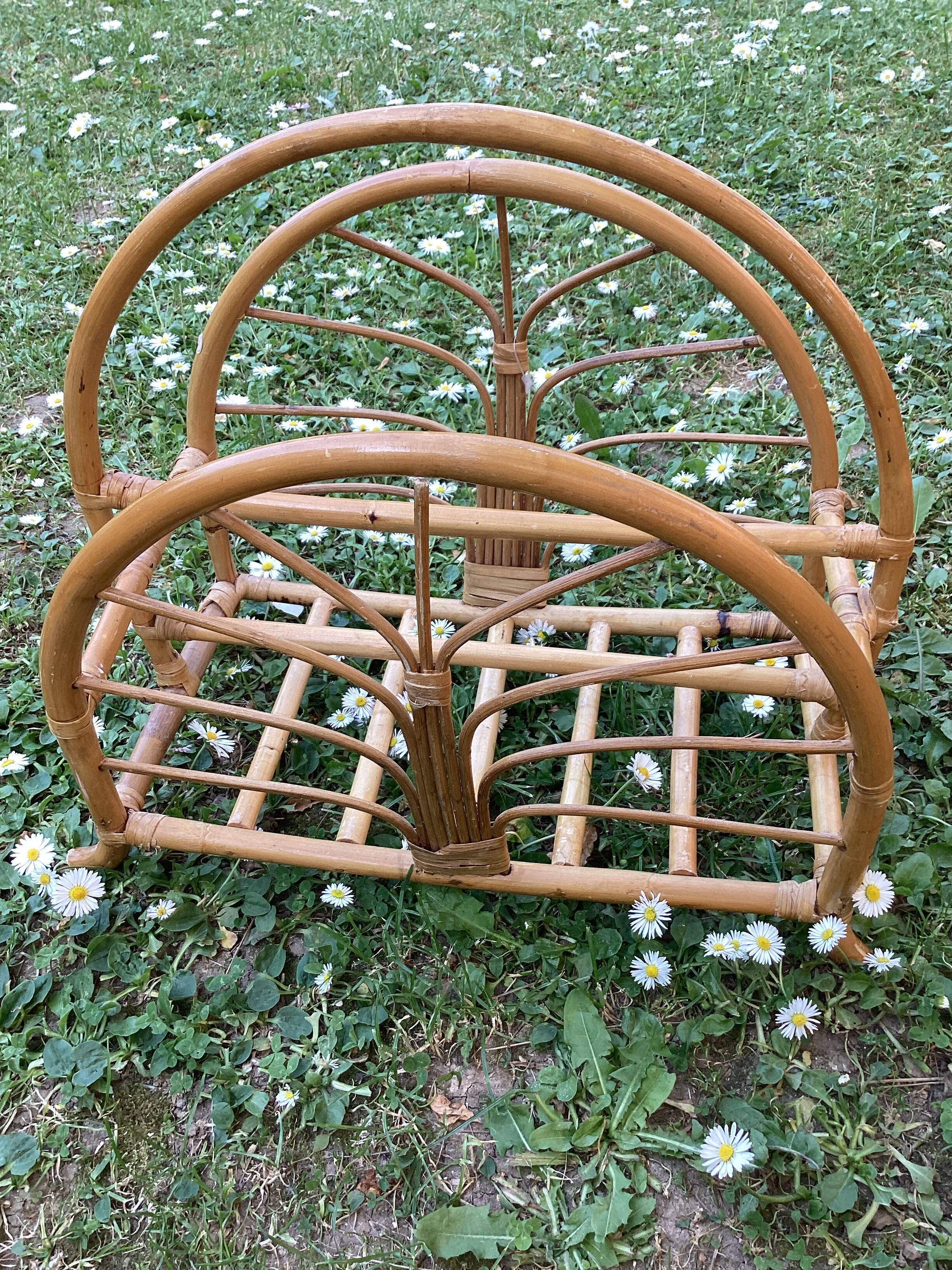 Rattan magazine holder