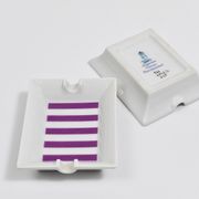 Set of fine purple porcelain ashtrays Midcentury Augarten Vienna, Austria, 1950s