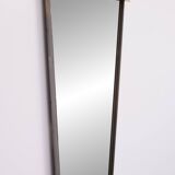Post Modern Full-Length Wall Mirror in Gold Wood and Metal, 1980s Italy