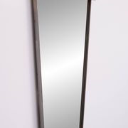 Post Modern Full-Length Wall Mirror in Gold Wood and Metal, 1980s Italy