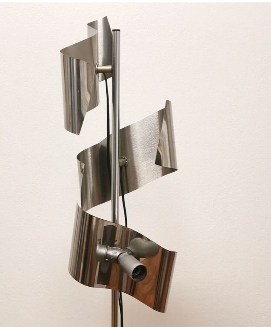 Stainless steel floor lamp, 1970