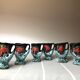 Old coquetiers signed Vallauris Turquoise and Red