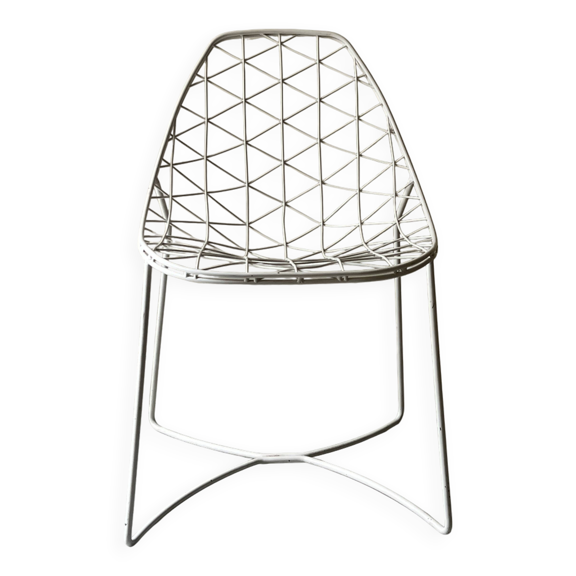 White metal bikini mesh design chair