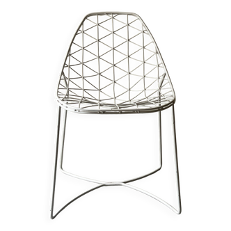 White metal bikini mesh design chair