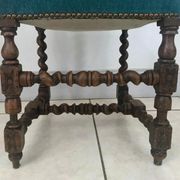 Set of 6 blue velvet chairs in Louis XIII 19th century style