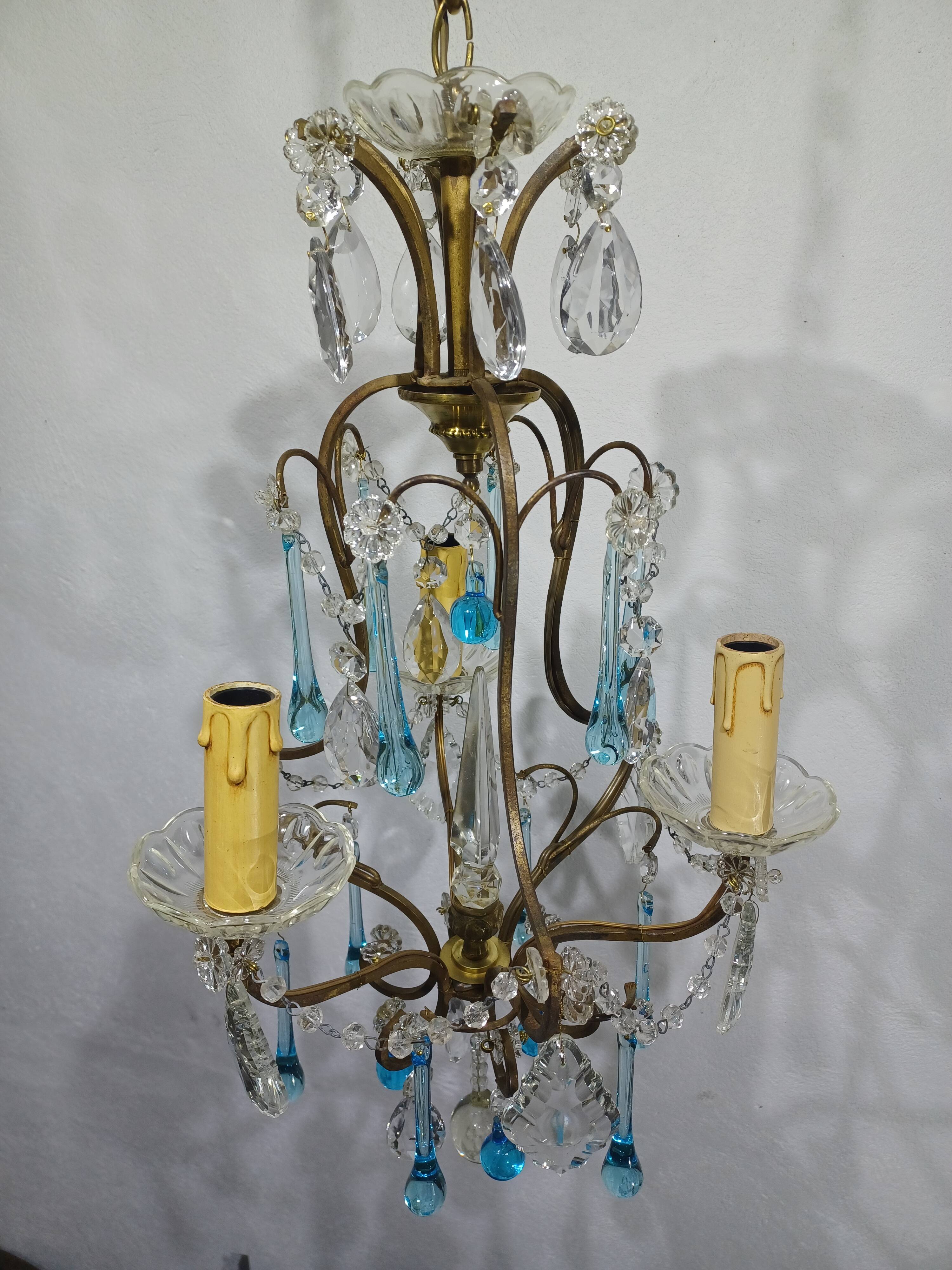 3-light cage chandelier