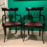 Pair of neo-etruscan armchairs