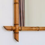 Wall mirror in faux bamboo wood 60x48cm