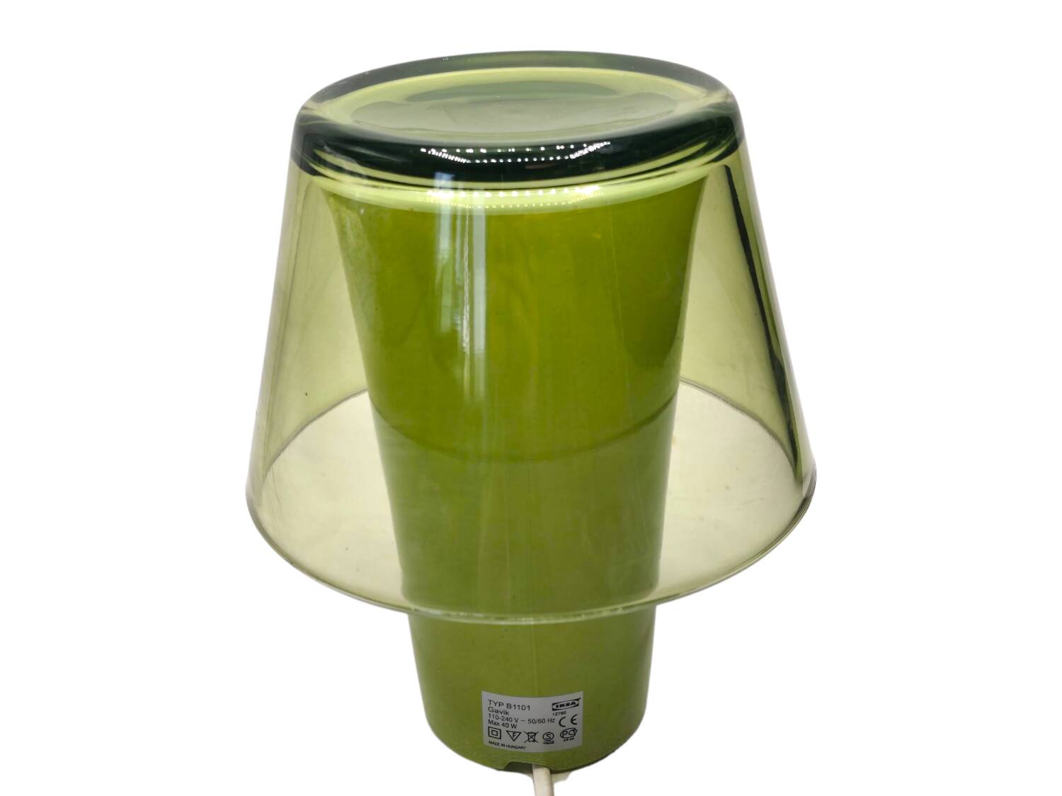 Lampe de table IKEA Gavik – Design en verre jaune-vert vibrant