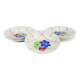 Lot de 12 assiettes motif fleurs de champagne.