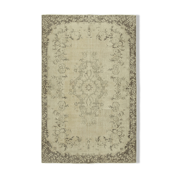 Hand-knotted turkish beige rug 190 cm x 293 cm