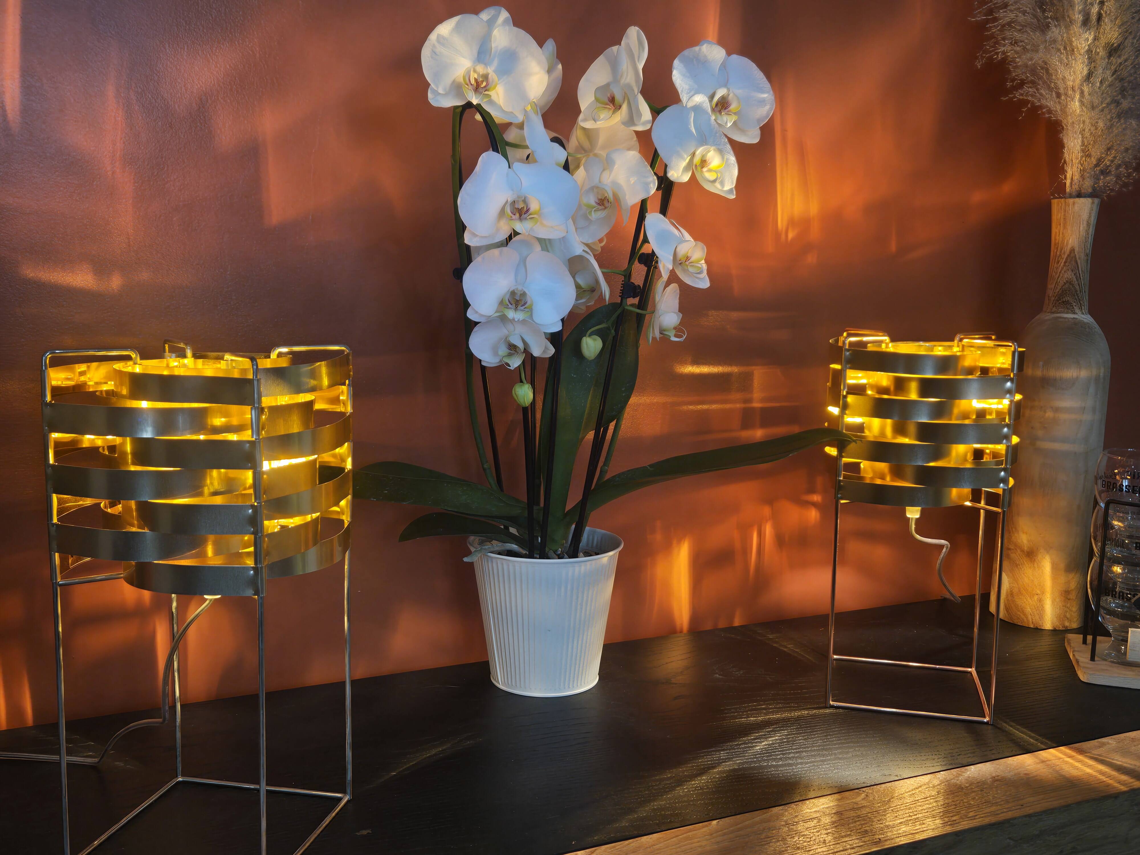 Pair of lamps max sauzé – ekilux – vintage design metal brass