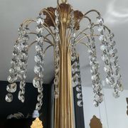 Cascade chandelier in bronze and crystal pendants