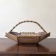 Basket / fruit bowl in wood and bamboo, France 1950
