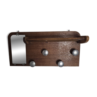 Vintage 60s oak coat rack