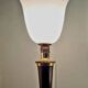 Large MAZDA 1950 Lamp Opaline Tulip/wood/metal