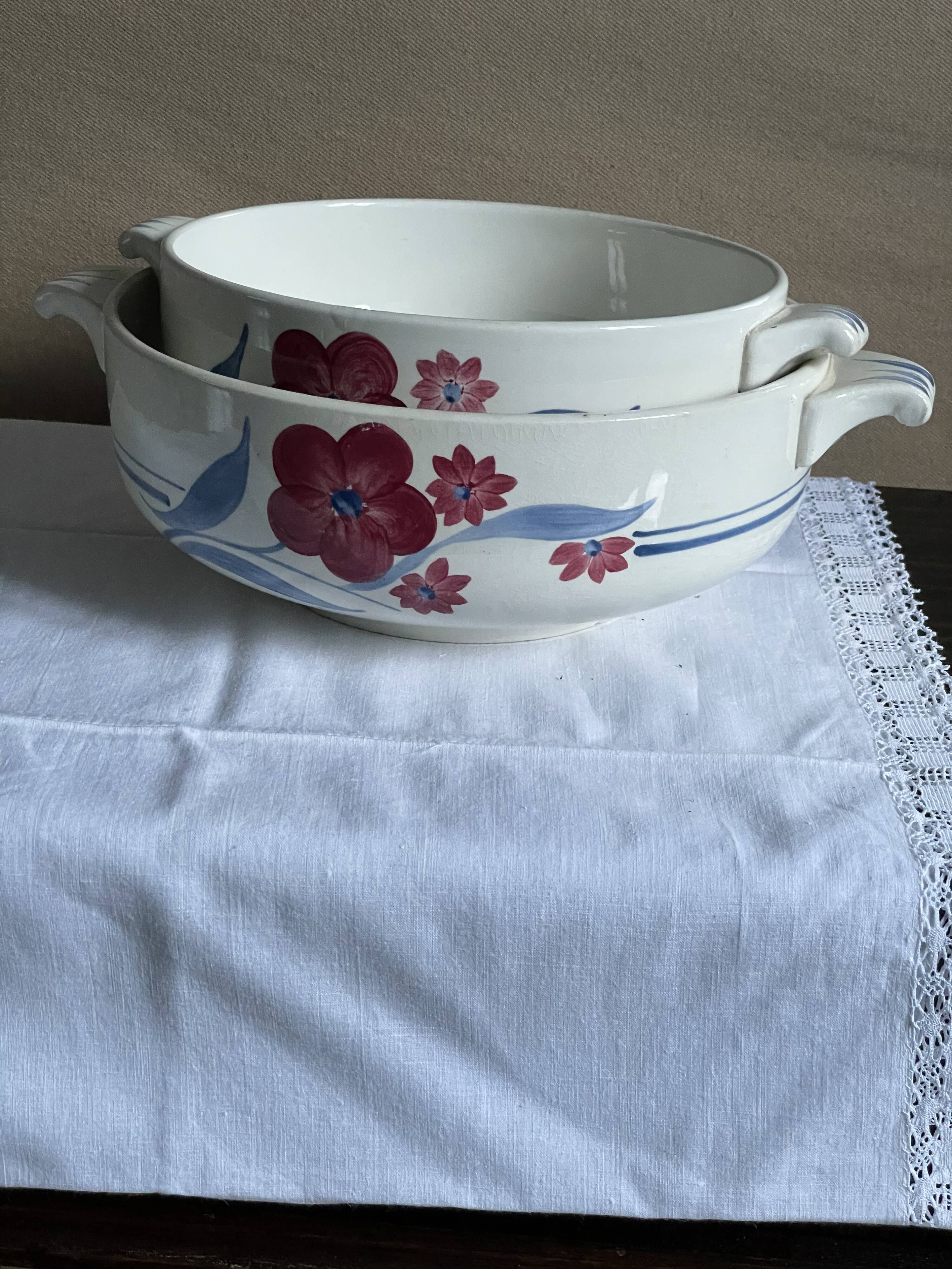 2 salad bowls Art Deco Gien pontoise