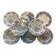 8 blue & white dinner plates (Royal Tudor Gien Lunéville Ceraminter)