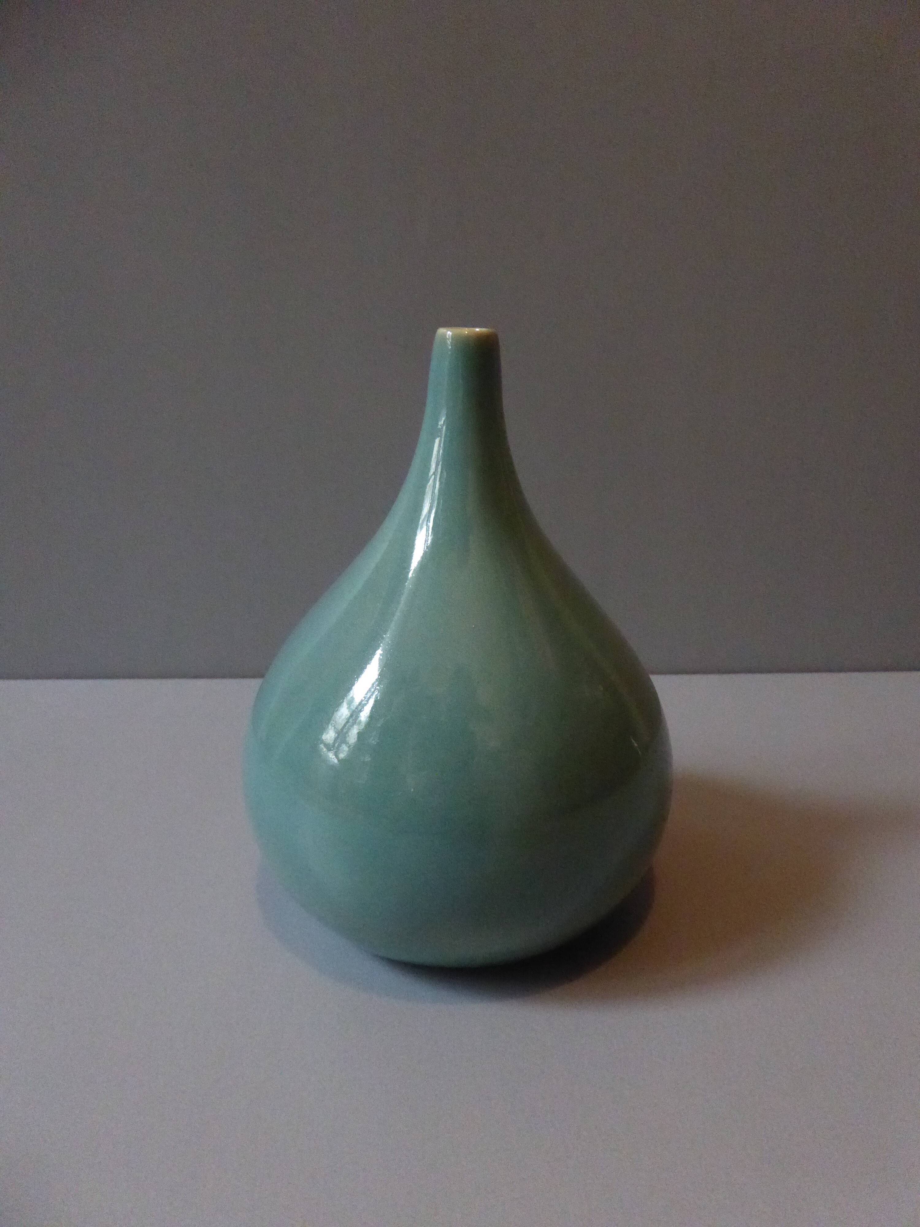Celadon blue soliflore vase