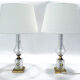 Paire de lampes de table néo-classique cristal d'albret