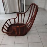 Rattan armchair from the 60s by Maugrion, Basset model