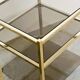 Pair of Vintage Three-Level Tables in Brass and Smoked Glass, 1970s