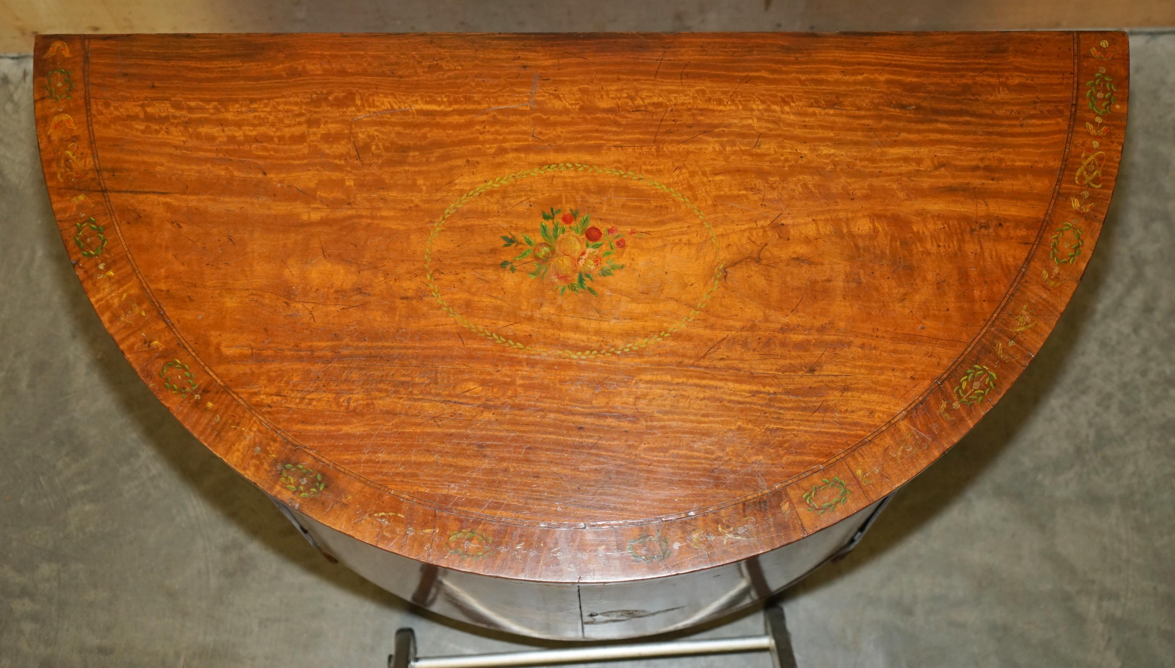 Pair of Adams Sheraton demi-lune sideboards