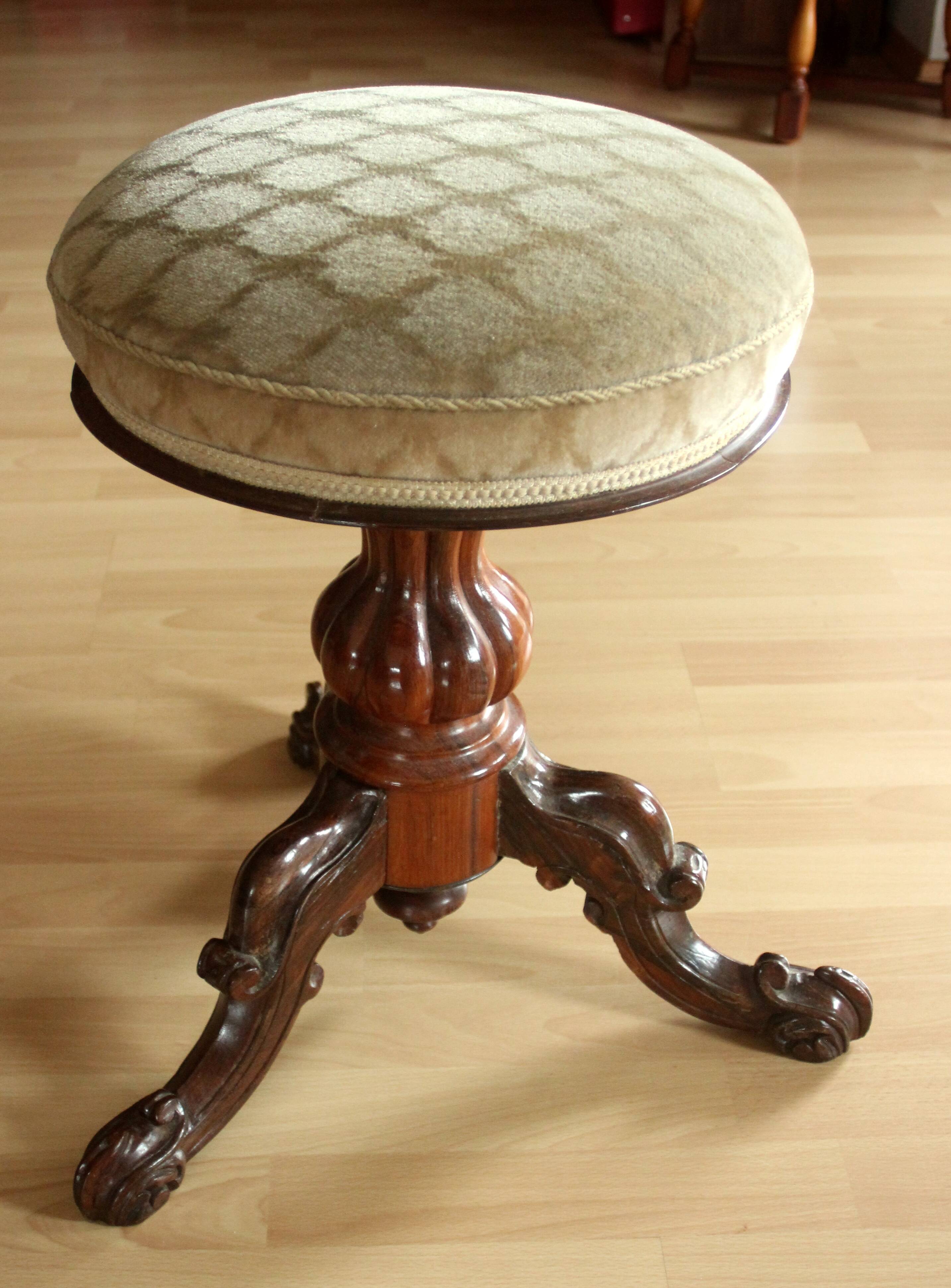 1920s - Antique piano stool - rotatable