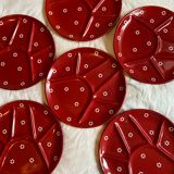 6 assiettes grès rouge années 1960