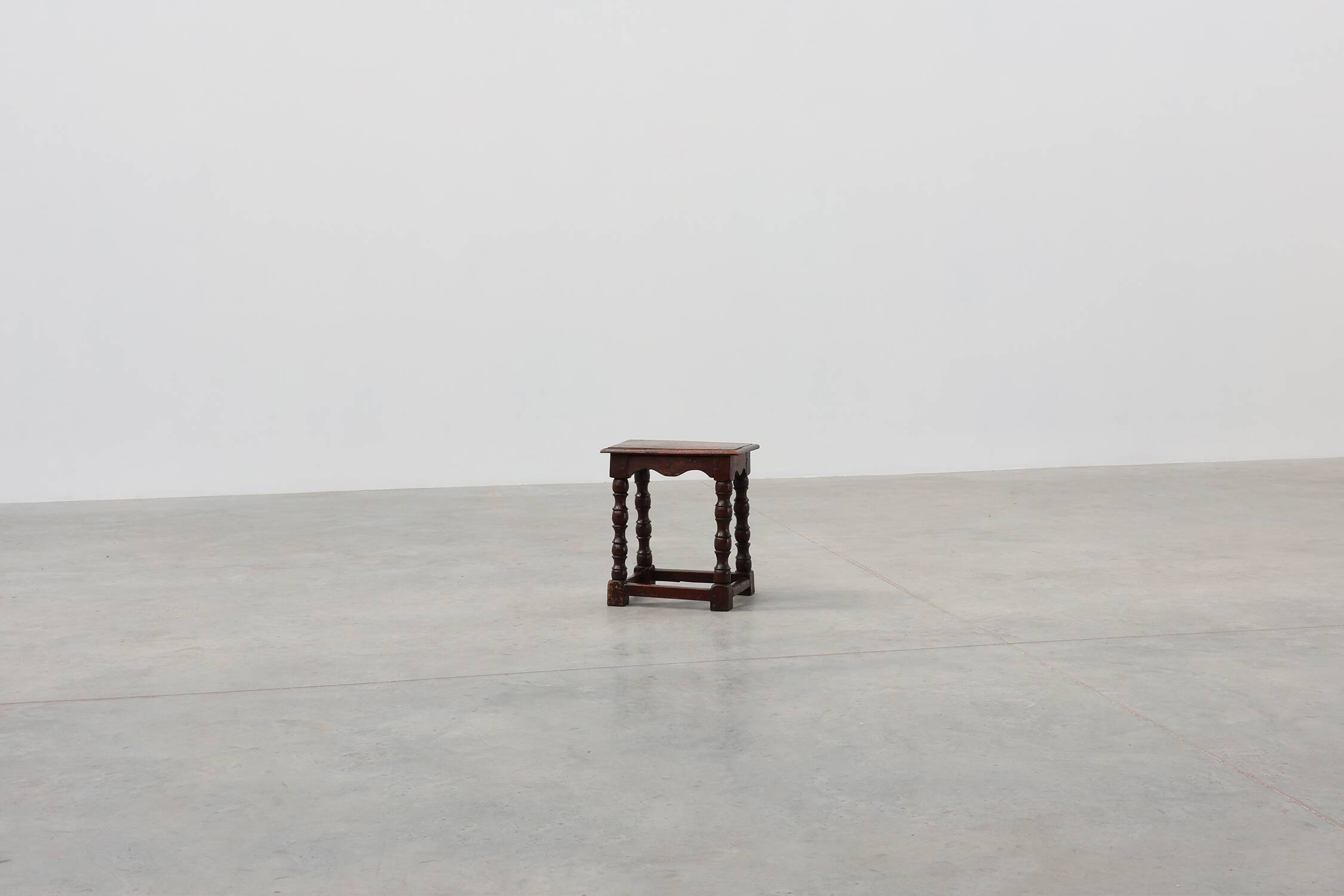 19th Century oak rectangular joint stool or table with turned legs, France