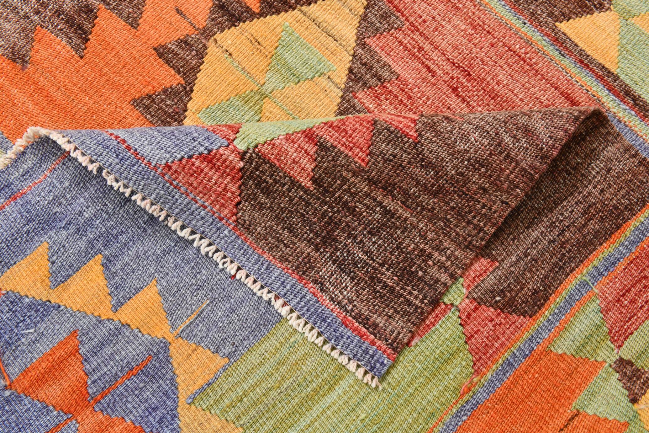 3x10 Wool Runner Rug, 95x295Cm Turkish Kilim Runner Rug, Stair Rug