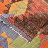 3x10 Wool Runner Rug, 95x295Cm Turkish Kilim Runner Rug, Stair Rug