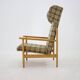 1960s Rare Mid-Century Modern Beech Wing Armchair by ÚLUV, Czechoslovakia