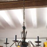 Vintage pendant light, empire brass pendant light, arrow pendant light