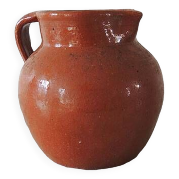 Ancien Pichet en Terre Cuite Vernissée