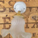 Glass and porcelain tulip sconce