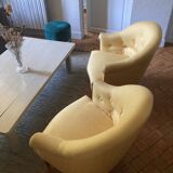 Pair of vintage toad armchairs