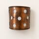 Pair of vintage wall sconces, hammered copper, France, 1970.