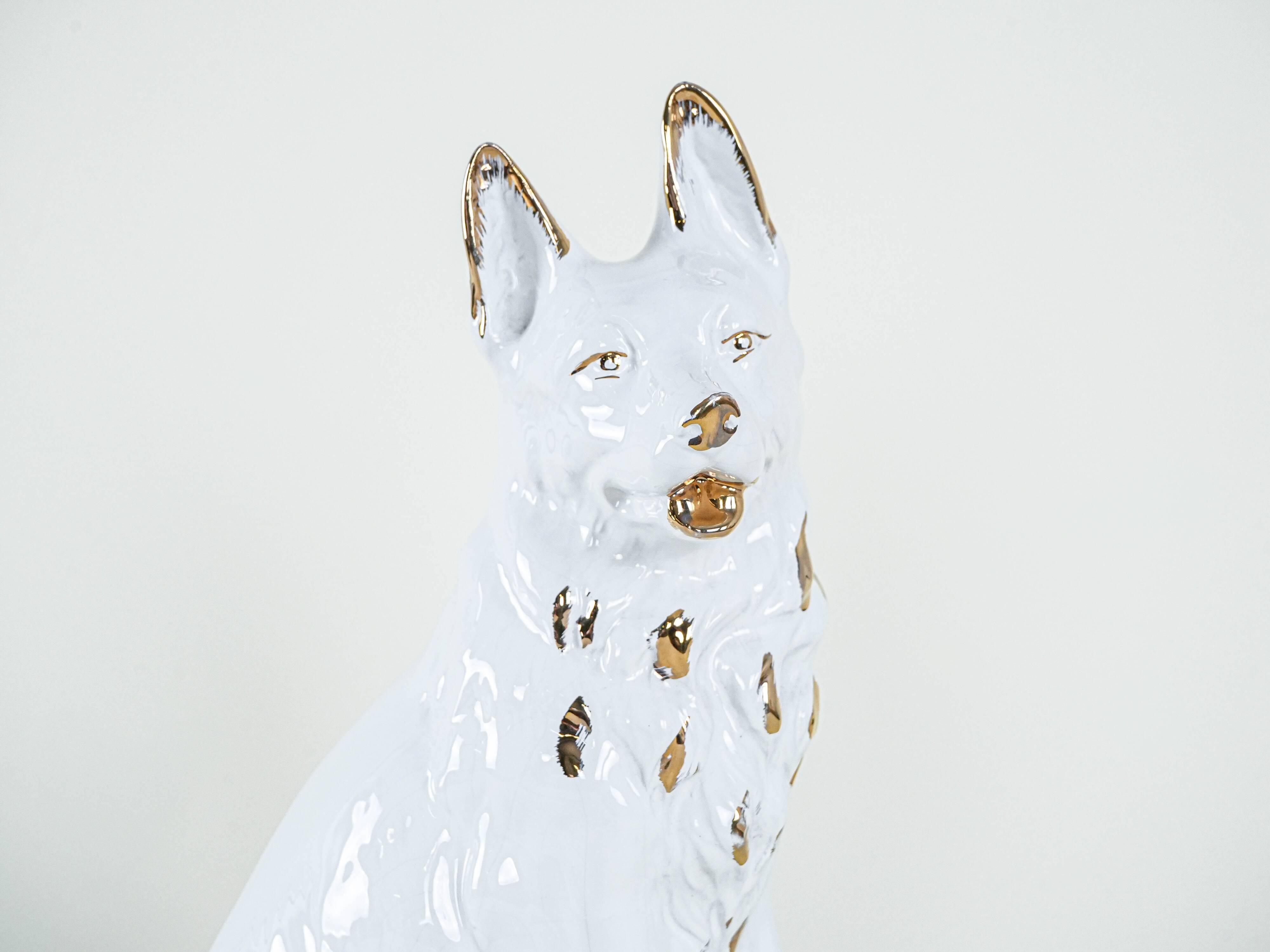 Porcelain dog figurine, 1960s, made in Europe