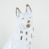 Porcelain dog figurine, 1960s, made in Europe