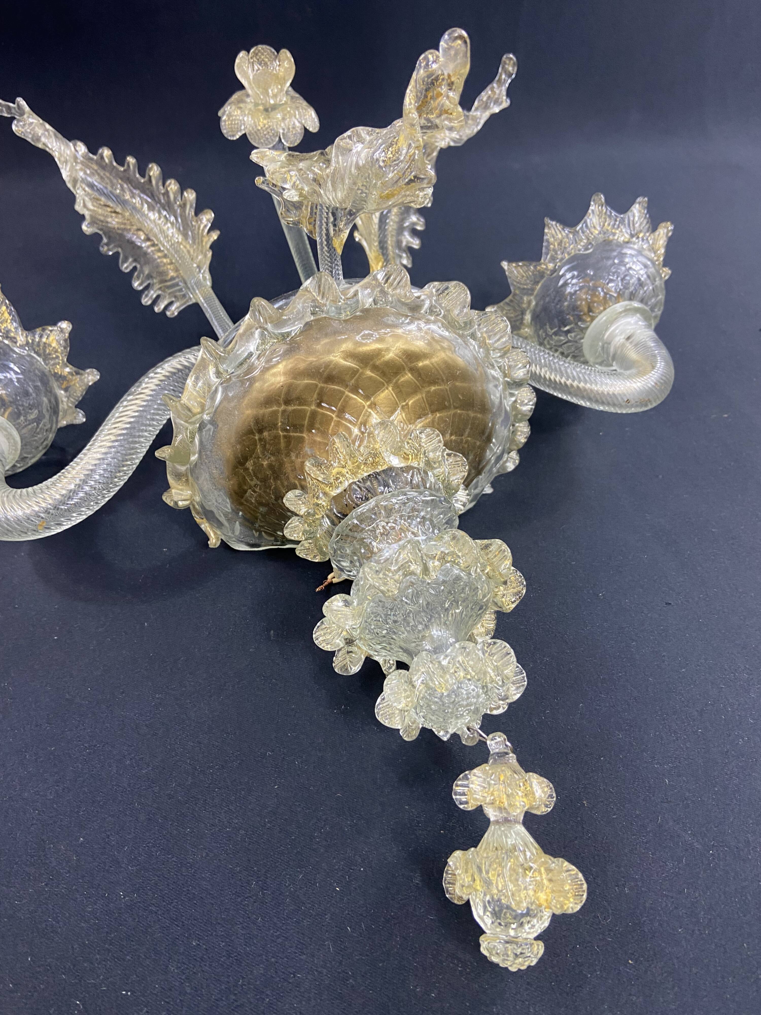 Large two-light wall lamp in Murano glass Venice